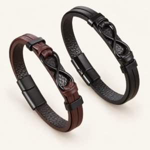Pulsera para hombre con infinito de símil cuero