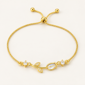Pulsera tulipán dorada