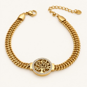 Pulsera árbol de la vida de acero quirúrgico
