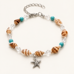 Tobillera de caracolas con estrella de mar