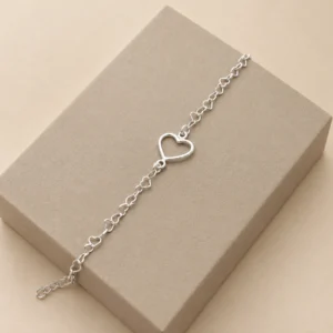 Pulsera de plata 925 con cadena de corazones
