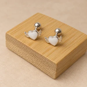 Caravanas miniatura de corazón en plata 925